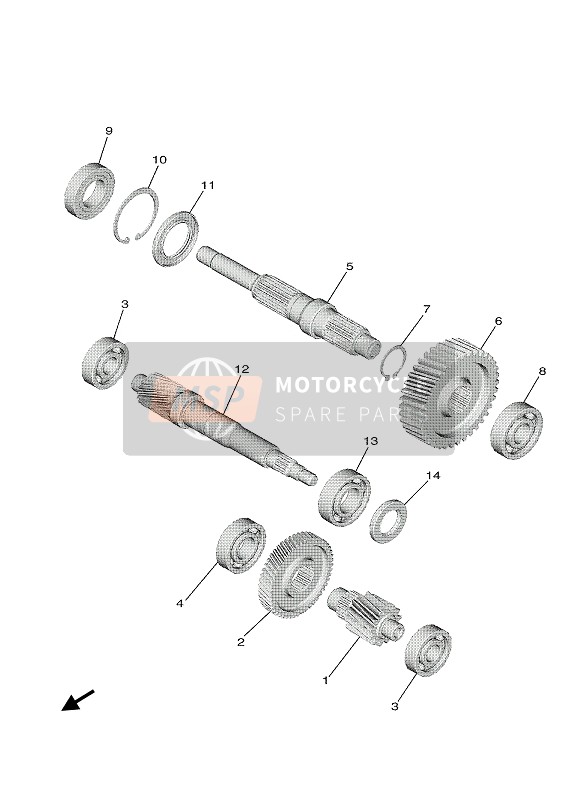 BX9E74210000, Axle, Rijden, Yamaha, 0